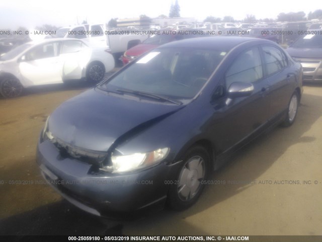 JHMFA36286S000602 - 2006 HONDA CIVIC HYBRID GRAY photo 2