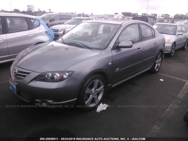 JM1BK323641203292 - 2004 MAZDA 3 S GRAY photo 2