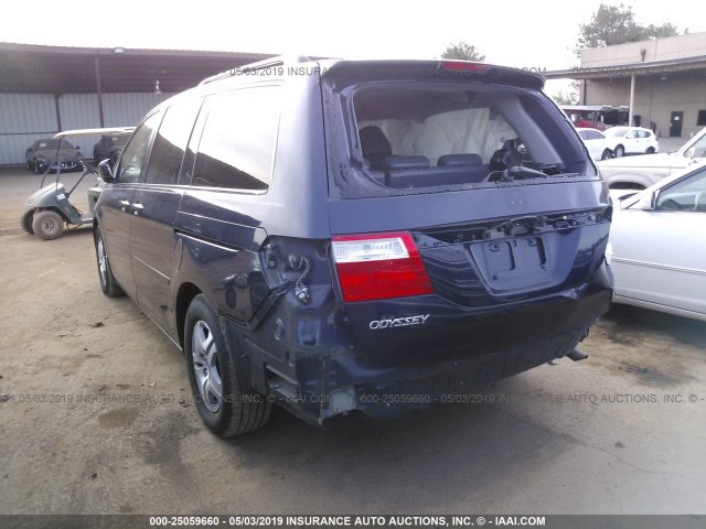 5FNRL38617B030550 - 2007 HONDA ODYSSEY EXL BLUE photo 3