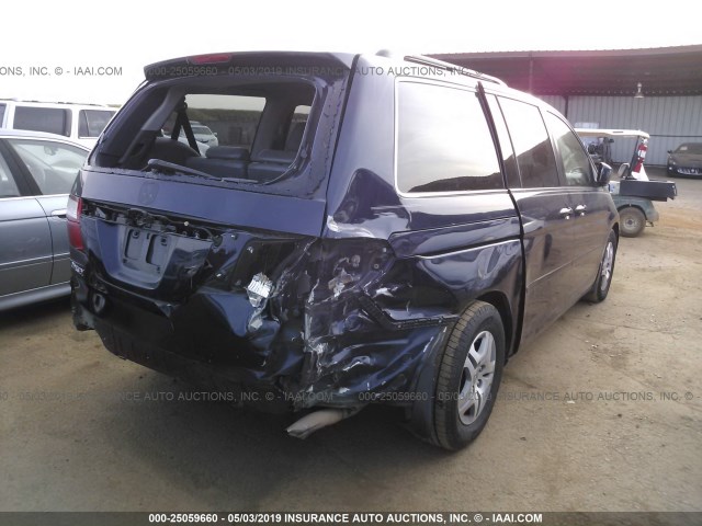 5FNRL38617B030550 - 2007 HONDA ODYSSEY EXL BLUE photo 4