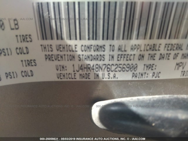 1J4HR48N76C256900 - 2006 JEEP GRAND CHEROKEE LAREDO/COLUMBIA/FREEDOM 金色 照片 9