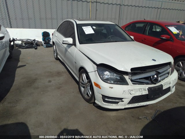 WDDGF4HB3CA658555 - 2012 MERCEDES-BENZ C 250 WHITE photo 1