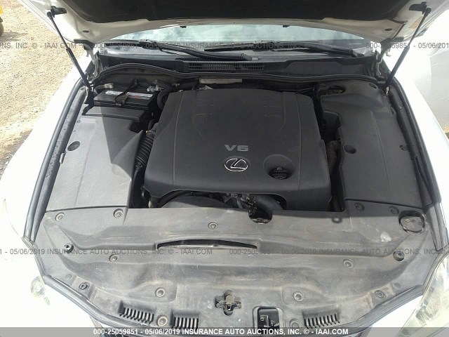 JTHBK262585084272 - 2008 LEXUS IS 250 WHITE photo 10