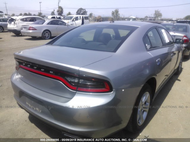 2C3CDXBG0FH840700 - 2015 DODGE CHARGER SE GRAY photo 4