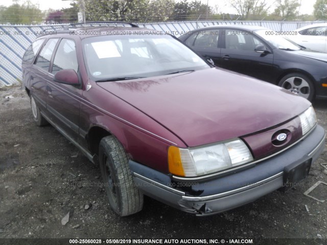 1FACP57U6LG256918 - 1990 FORD TAURUS GL MAROON photo 1