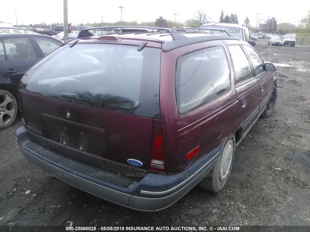 1FACP57U6LG256918 - 1990 FORD TAURUS GL MAROON photo 4