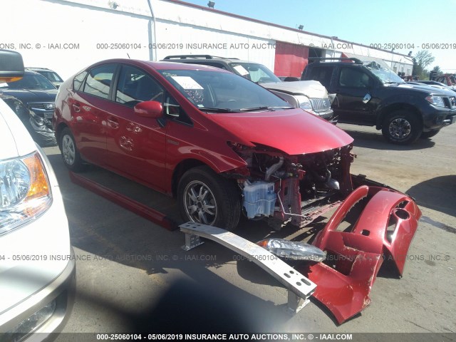 JTDKN3DU4A0079814 - 2010 TOYOTA PRIUS RED photo 1