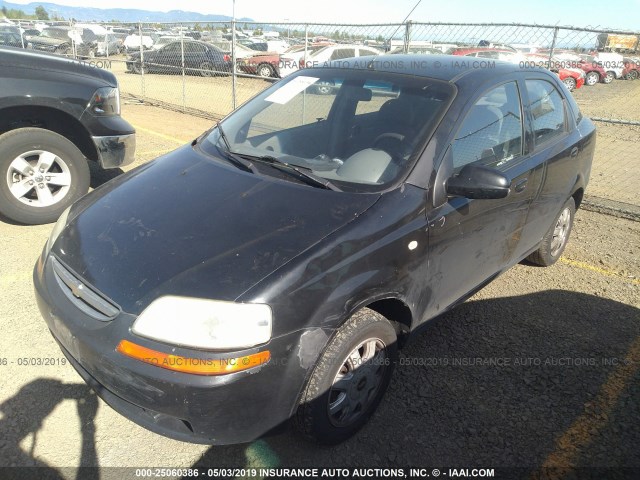 KL1TD52685B395547 - 2005 CHEVROLET AVEO LS BLACK photo 2