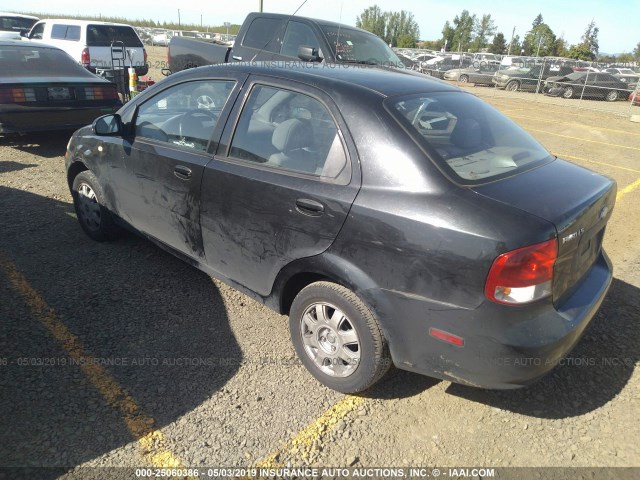 KL1TD52685B395547 - 2005 CHEVROLET AVEO LS BLACK photo 3