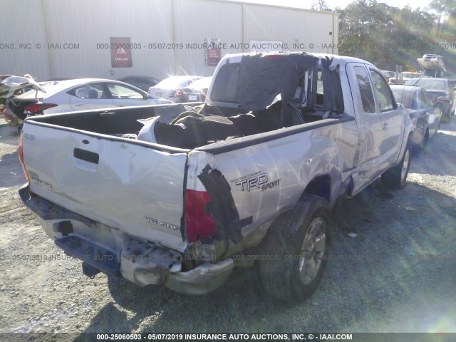 5TEUU42N57Z322424 - 2007 TOYOTA TACOMA ACCESS CAB ვერცხლისფერი ფოტო 4