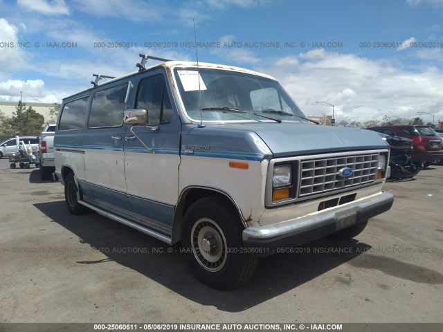 1FMEE11NXHHA53160 - 1987 FORD ECONOLINE E150 BLUE photo 1