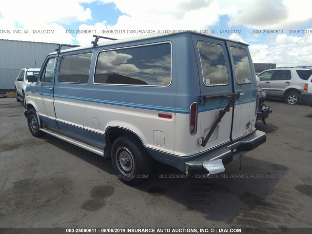 1FMEE11NXHHA53160 - 1987 FORD ECONOLINE E150 BLUE photo 3