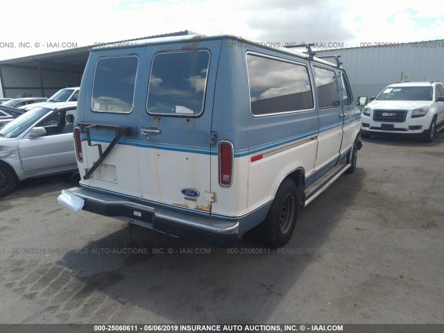 1FMEE11NXHHA53160 - 1987 FORD ECONOLINE E150 BLUE photo 4