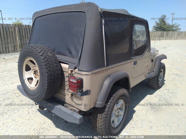 1J4FY49SXPP263932 - 1993 JEEP WRANGLER / YJ SAHARA BEIGE photo 4