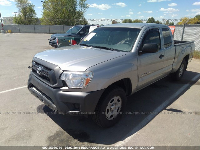 5TFTX4CN1EX042490 - 2014 TOYOTA TACOMA ACCESS CAB ნაცრისფერი ფოტო 2