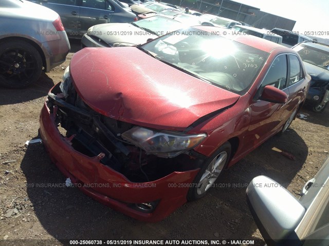 4T1BF1FK4DU692926 - 2013 TOYOTA CAMRY L/SE/LE/XLE 红色 照片 2