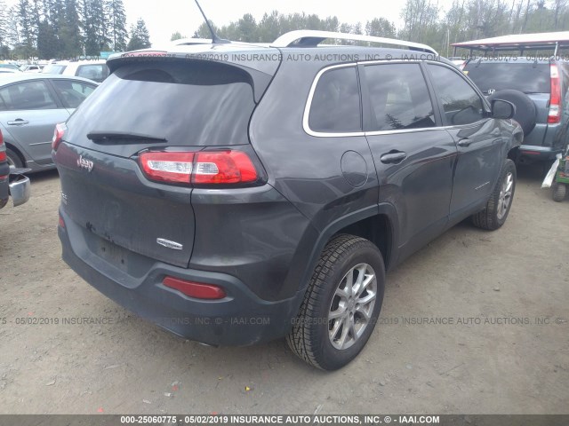 1C4PJMCS2EW197290 - 2014 JEEP CHEROKEE LATITUDE GRAY photo 4