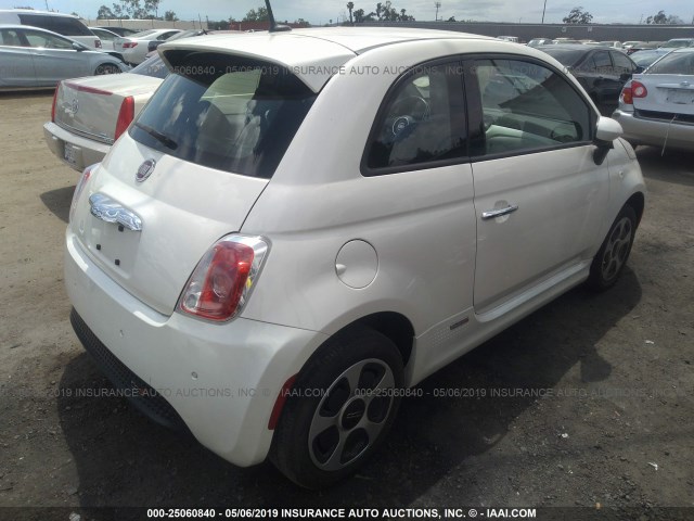 3C3CFFGE4ET173034 - 2014 FIAT 500 ELECTRIC WHITE photo 4