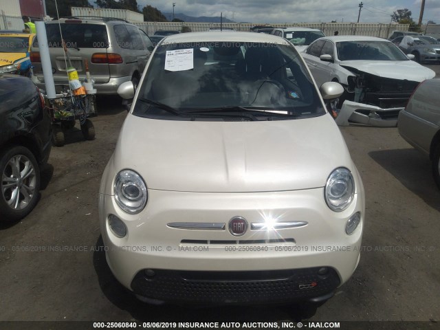 3C3CFFGE4ET173034 - 2014 FIAT 500 ELECTRIC WHITE photo 6