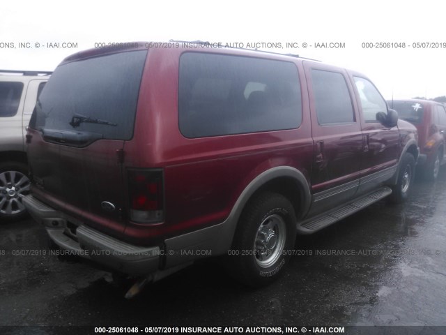 1FMNU44L23EA06228 - 2003 FORD EXCURSION EDDIE BAUER RED photo 4