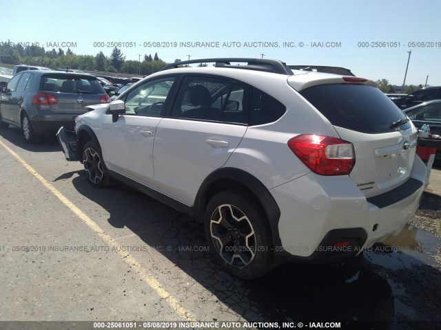 JF2GPACC7F8274958 - 2015 SUBARU XV CROSSTREK 2.0 PREMIUM WHITE photo 3