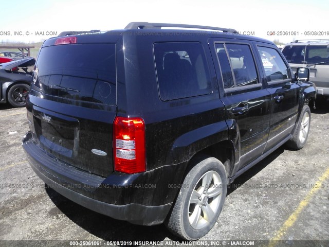 1C4NJRFB8DD280202 - 2013 JEEP PATRIOT LATITUDE BLACK photo 4