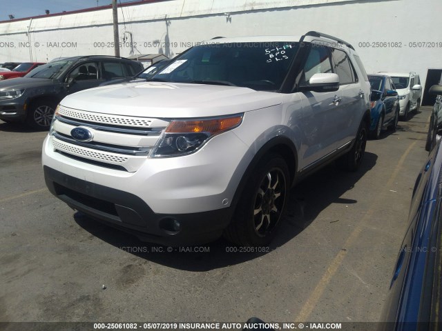 1FM5K8F81DGB07045 - 2013 FORD EXPLORER LIMITED WHITE photo 2