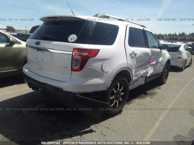 1FM5K8F81DGB07045 - 2013 FORD EXPLORER LIMITED WHITE photo 4