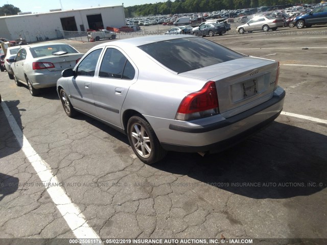 YV1RS61R322184708 - 2002 VOLVO S60 SILVER photo 3