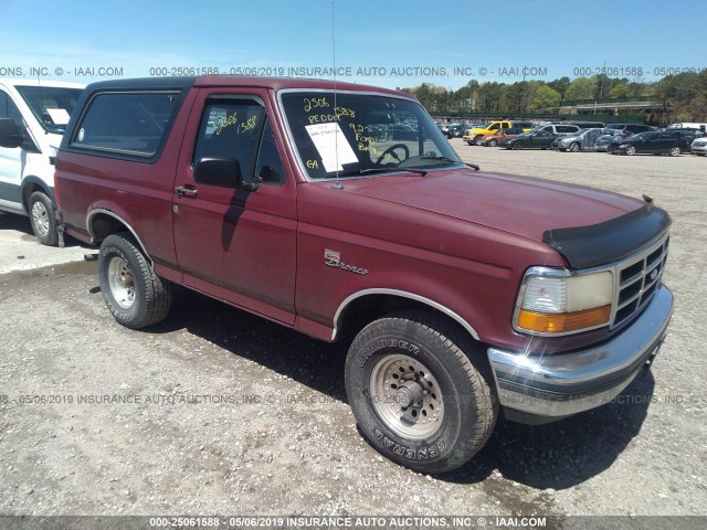 1FMEU15H7NLA16647 - 1992 FORD BRONCO U100 RED photo 1