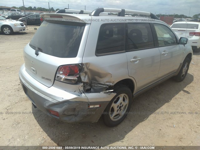 JA4LX41G63U106987 - 2003 MITSUBISHI OUTLANDER XLS SILVER photo 4