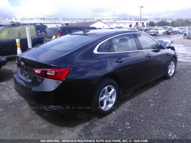 1G1ZB5ST6JF217825 - 2018 CHEVROLET MALIBU LS BLACK photo 4