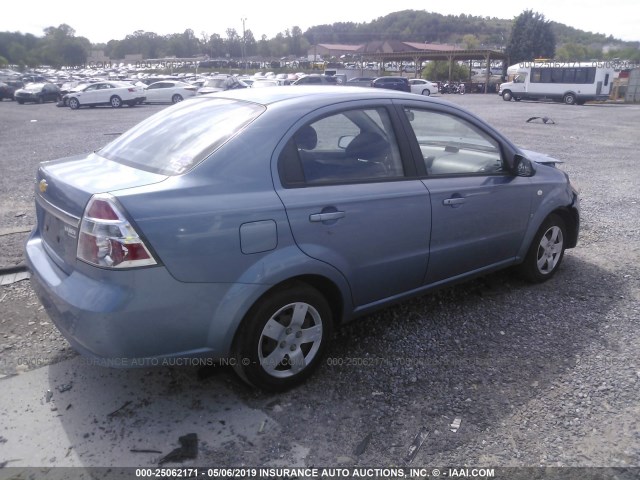 KL1TD56617B149968 - 2007 CHEVROLET AVEO LS BLUE photo 4