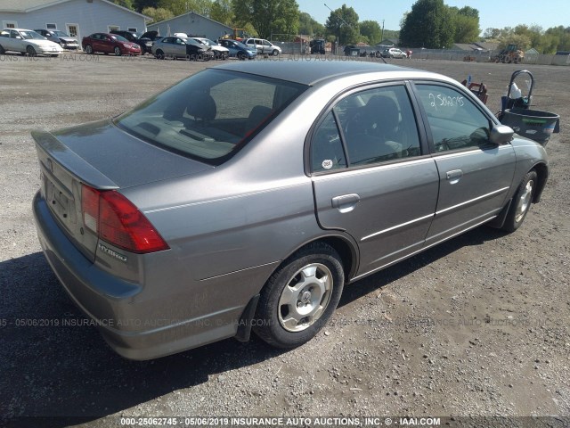 JHMES96694S007702 - 2004 HONDA CIVIC HYBRID SILVER photo 4