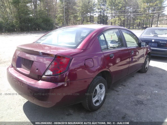 1G8AG52F74Z108657 - 2004 SATURN ION LEVEL 1 RED photo 4