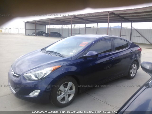 5NPDH4AE8DH448653 - 2013 HYUNDAI ELANTRA GLS/LIMITED BLUE photo 2