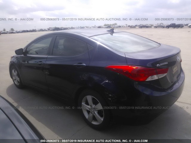 5NPDH4AE8DH448653 - 2013 HYUNDAI ELANTRA GLS/LIMITED BLUE photo 3