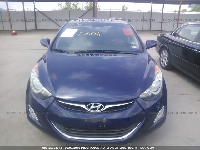 5NPDH4AE8DH448653 - 2013 HYUNDAI ELANTRA GLS/LIMITED BLUE photo 6