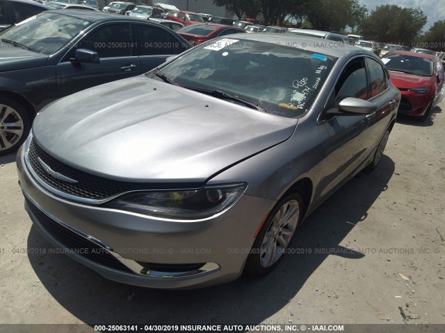 1C3CCCAGXGN148546 - 2016 CHRYSLER 200 LIMITED SILVER photo 2