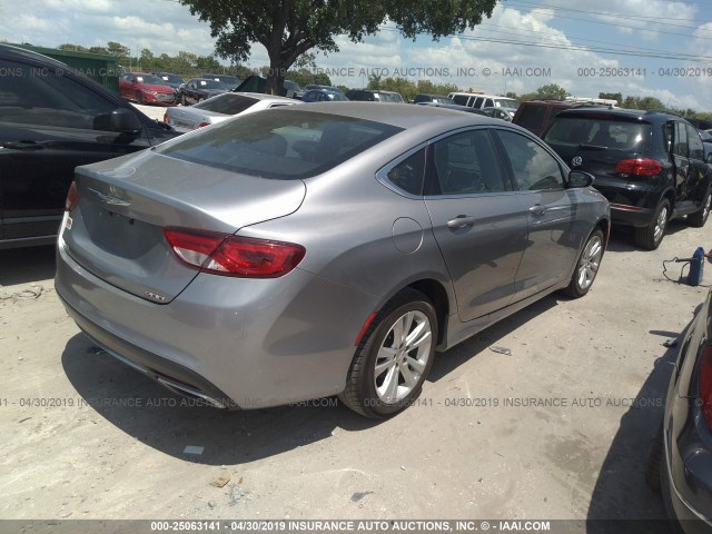 1C3CCCAGXGN148546 - 2016 CHRYSLER 200 LIMITED SILVER photo 4