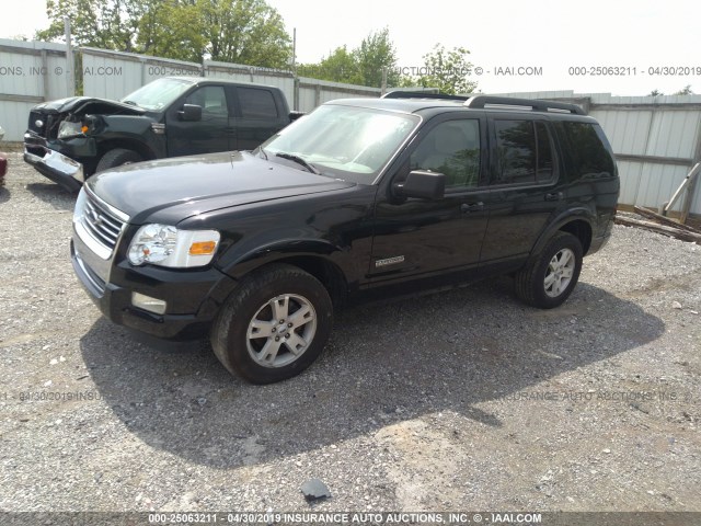 1FMEU73E17UA40452 - 2007 FORD EXPLORER XLT BLACK photo 2