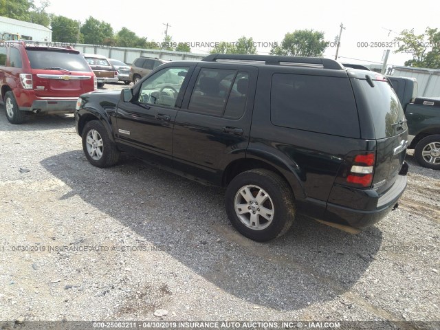 1FMEU73E17UA40452 - 2007 FORD EXPLORER XLT BLACK photo 3