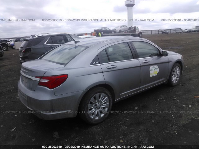 1C3CCBAG8EN128335 - 2014 CHRYSLER 200 LX SILVER photo 4