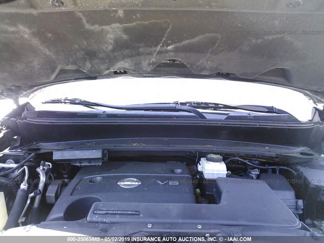 5N1AR2MN8DC633289 - 2013 NISSAN PATHFINDER S/SV/SL/PLATINUM Черный фото 10