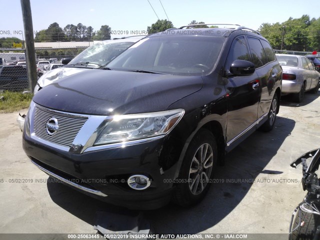 5N1AR2MN8DC633289 - 2013 NISSAN PATHFINDER S/SV/SL/PLATINUM Черный фото 2