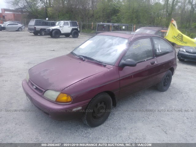 KNJLT05HXT6174840 - 1996 FORD ASPIRE MAROON photo 2