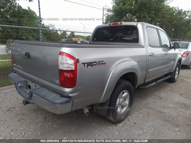 5TBET34136S512903 - 2006 TOYOTA TUNDRA DOUBLE CAB SR5 GRAY photo 4
