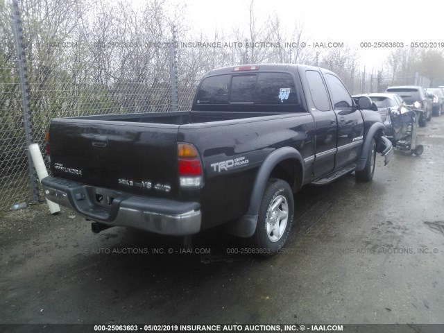 5TBBT44142S279066 - 2002 TOYOTA TUNDRA ACCESS CAB/ACCESS CAB SR5 BLACK photo 4