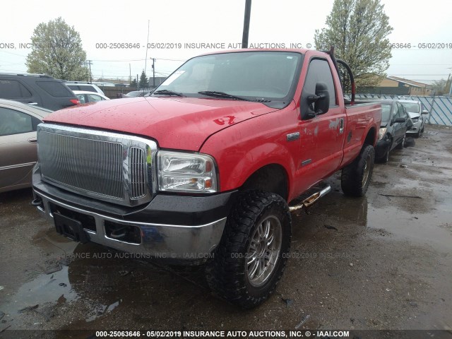 1FTWF31P96EB29341 - 2006 FORD F350 SRW SUPER DUTY RED photo 2