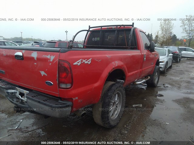 1FTWF31P96EB29341 - 2006 FORD F350 SRW SUPER DUTY RED photo 4